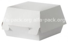 Картонна упаковка для бургера  біла 140*140*70 (артикул: 010420006) купити в розділі «Картонна упаковка для бургерів та картоплі фрі».